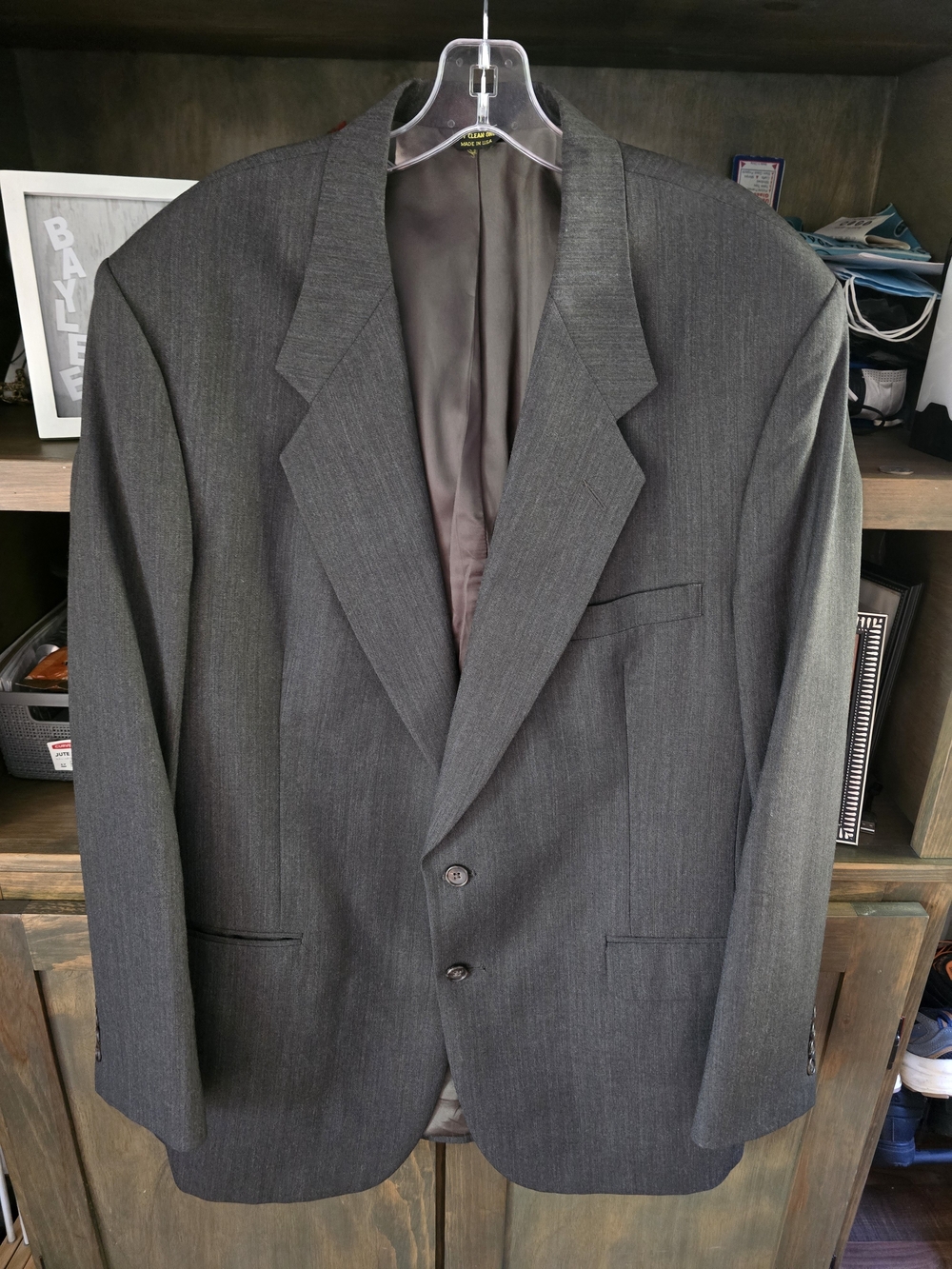 Vintage John Alexander Hartmarx Blazer Jacket Gray Wool Blend 44L USA Made